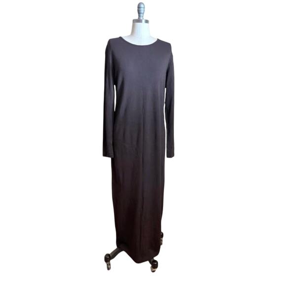 VTG Lilith Black Wool Blend Long Sleeve Maxi Dress Made in France Size M/L - Picture 1 of 5